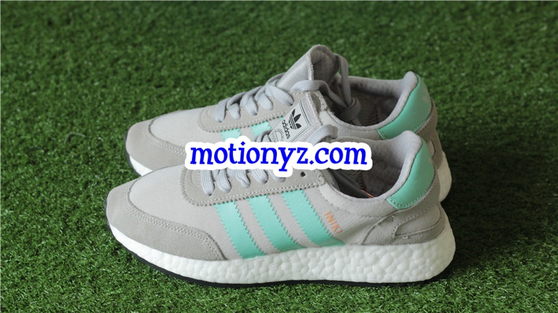 Real Boost Adidas Iniki Runner Green Grey BB2747